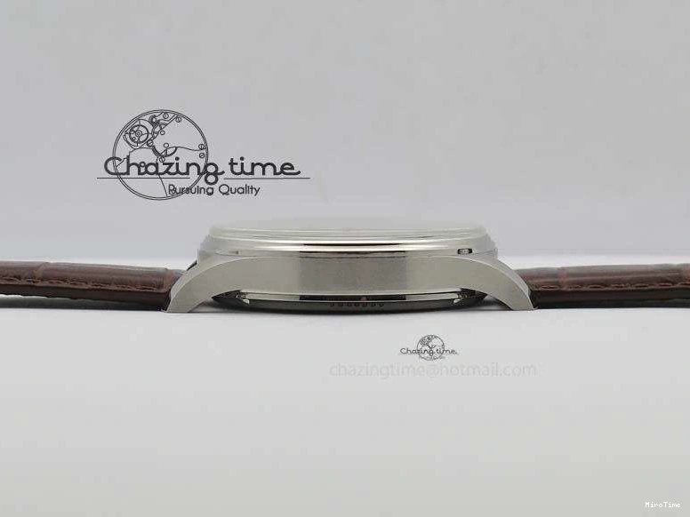 MIROTIME 0427 Sustainable Portuguese IW5444 SS White Dial RG Numbers On Brown Leather Strap A 7256